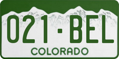CO license plate 021BEL