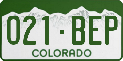 CO license plate 021BEP