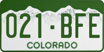 CO license plate 021BFE
