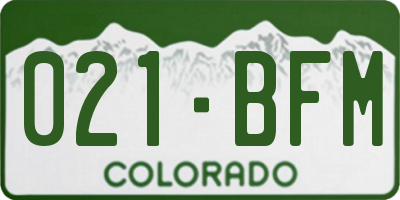 CO license plate 021BFM