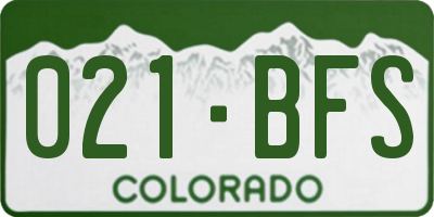 CO license plate 021BFS