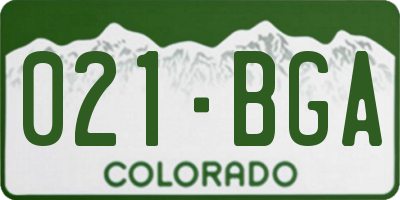CO license plate 021BGA