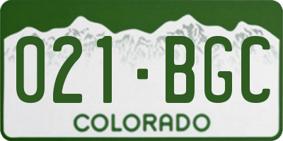 CO license plate 021BGC