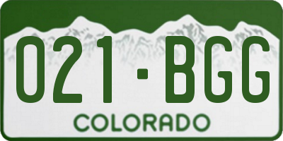 CO license plate 021BGG