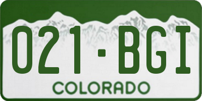CO license plate 021BGI