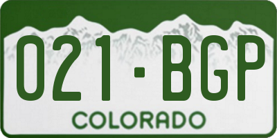 CO license plate 021BGP