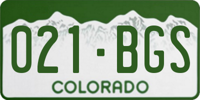 CO license plate 021BGS