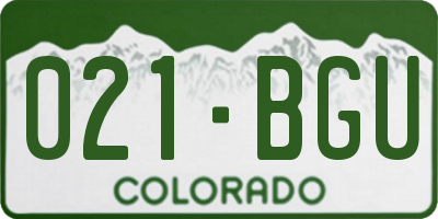 CO license plate 021BGU