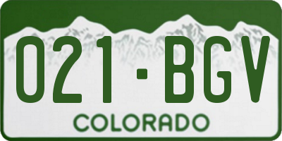CO license plate 021BGV