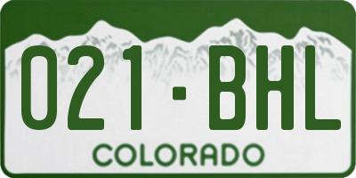 CO license plate 021BHL