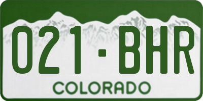 CO license plate 021BHR