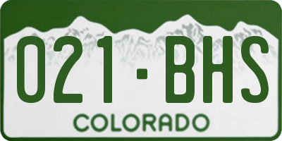 CO license plate 021BHS