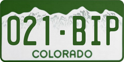 CO license plate 021BIP