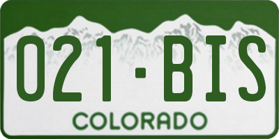 CO license plate 021BIS