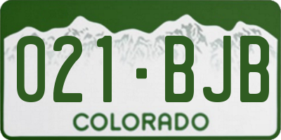 CO license plate 021BJB