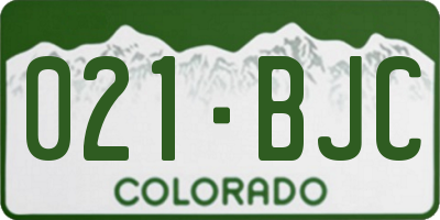CO license plate 021BJC