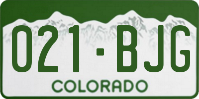 CO license plate 021BJG