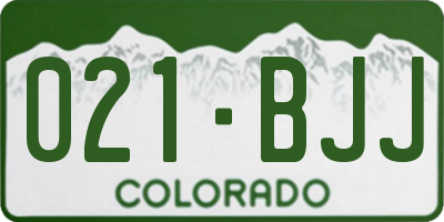 CO license plate 021BJJ