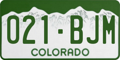 CO license plate 021BJM
