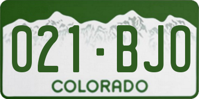 CO license plate 021BJO
