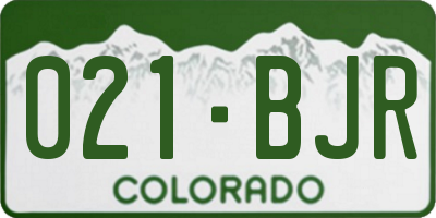 CO license plate 021BJR