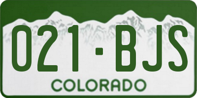 CO license plate 021BJS
