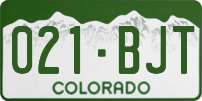 CO license plate 021BJT