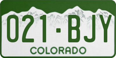CO license plate 021BJY