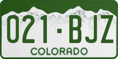 CO license plate 021BJZ