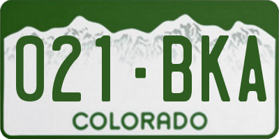 CO license plate 021BKA