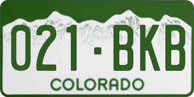 CO license plate 021BKB