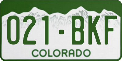 CO license plate 021BKF