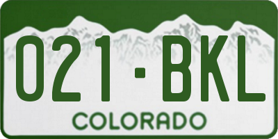 CO license plate 021BKL