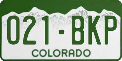 CO license plate 021BKP