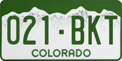 CO license plate 021BKT