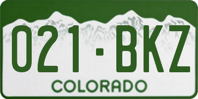 CO license plate 021BKZ
