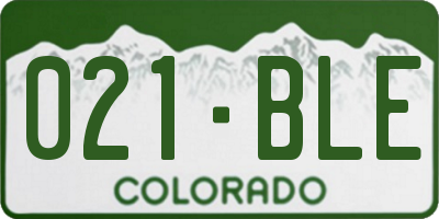 CO license plate 021BLE