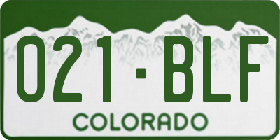 CO license plate 021BLF