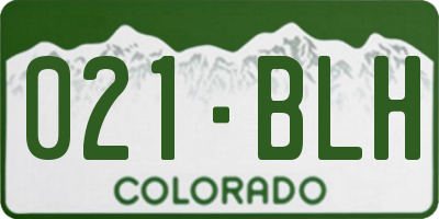 CO license plate 021BLH