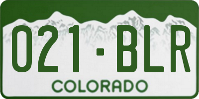 CO license plate 021BLR