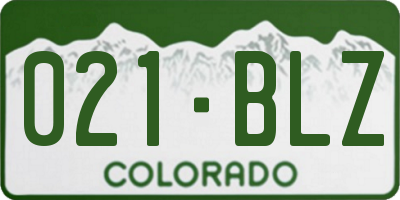 CO license plate 021BLZ