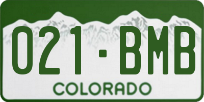 CO license plate 021BMB