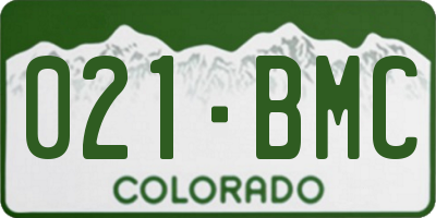 CO license plate 021BMC