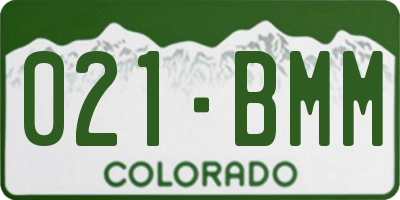 CO license plate 021BMM