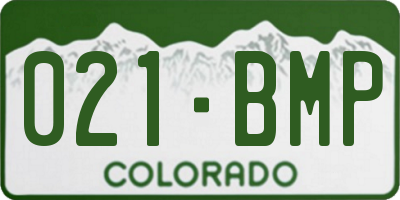 CO license plate 021BMP