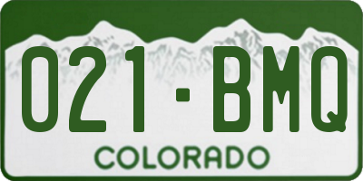 CO license plate 021BMQ