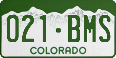 CO license plate 021BMS