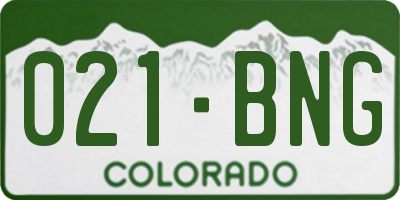 CO license plate 021BNG