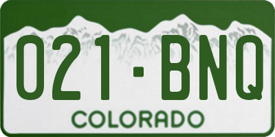 CO license plate 021BNQ