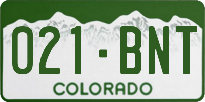 CO license plate 021BNT
